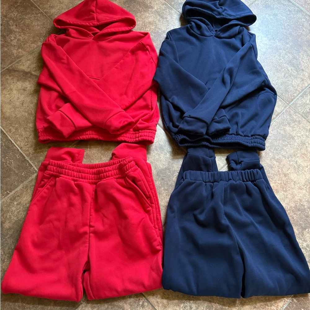 SHEIN Red and Navy Sweatpants Set Bundle of 2 Sets